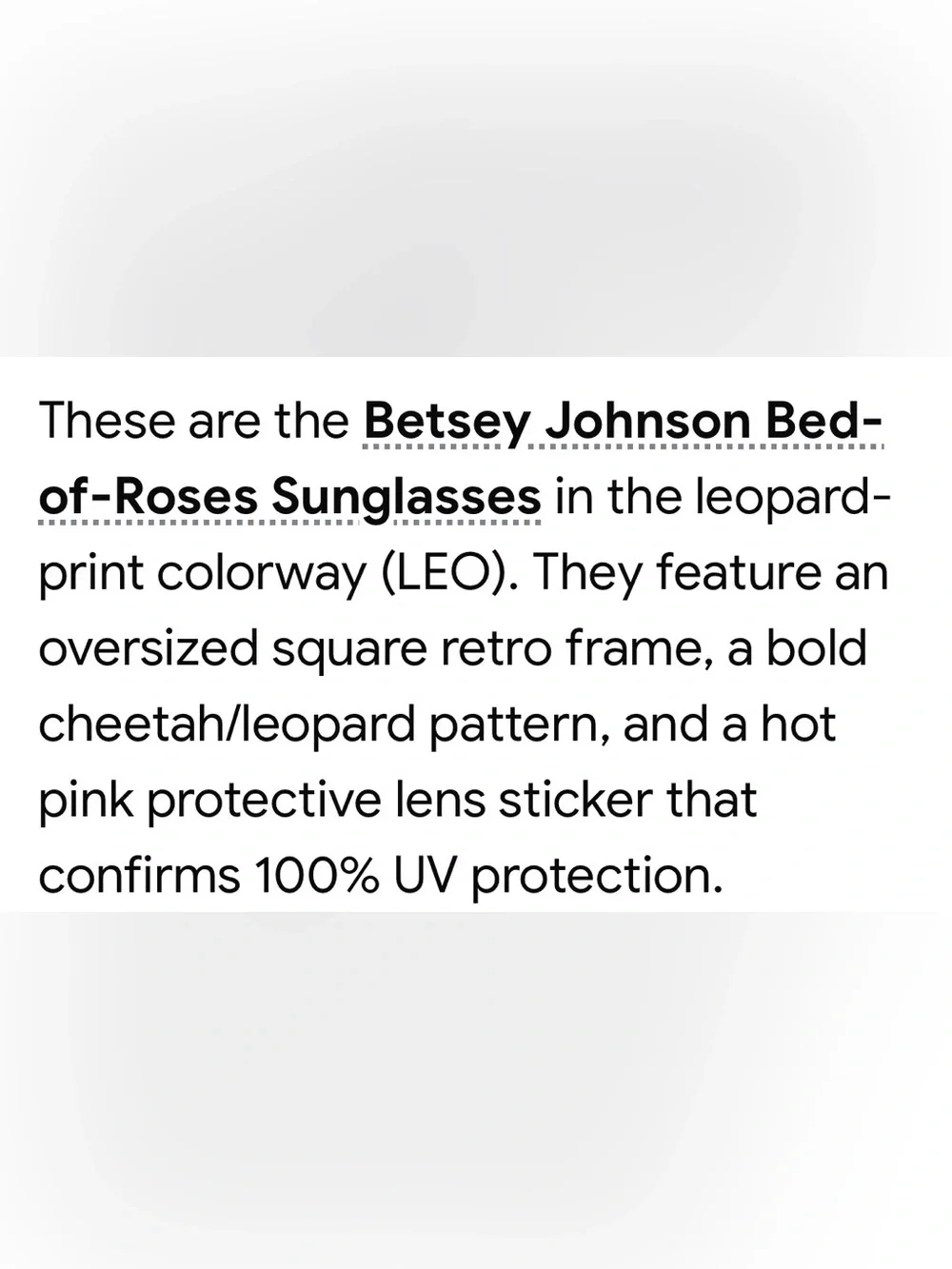 BETTY JOHNSON Leopard Square Sunglasses - Women Accessories
